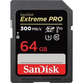 SANDISK 64GB SDXC EXTREMEPRO 300MB/s V90 UHS-II