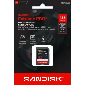 SANDISK  SD Extreme Pro 128GB 250/120MB/s C10 UHS U3 V30 RPD2