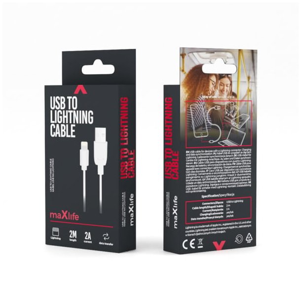 MAXLIFE USB A TO LIGHTNING CABLE