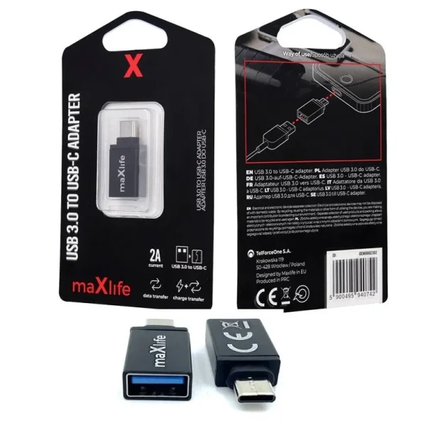 MAXLIFE USB 3.0 TO USB-C ADAPTER 