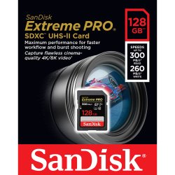 SANDISK 128GB SDXC EXTREME PRO  300MB/s UHS-II 