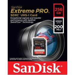 SANDISK 256GB SDXC EXTREME PRO  200MB/s UHS-I 