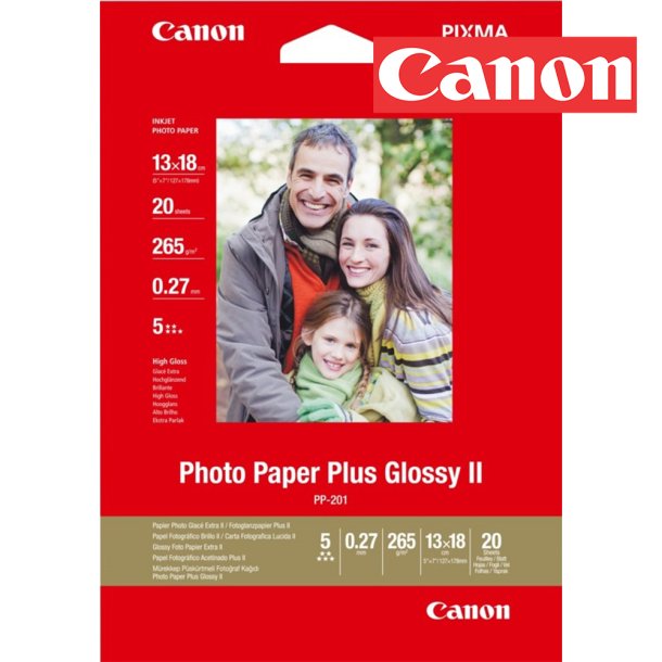 CANON PP-201 PLUS GLOSSY II 260g/m� 20 STK 13X18