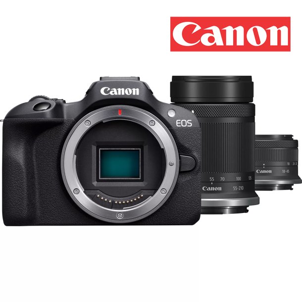 CANON EOS R100+RF-S 18-45MM IS STM+RF-S 55-210MM 