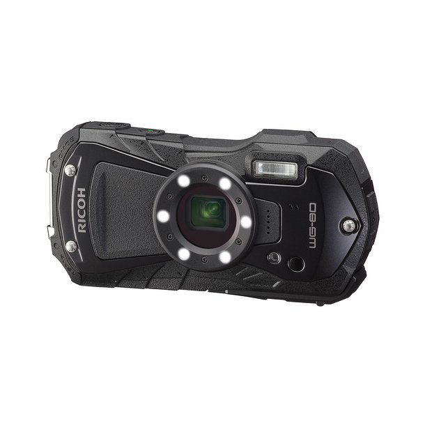 RICOH WG-80 SORT M/ Etui,ekstra batteri og flyderem, SPAR kr. 500.-