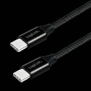 LOGILINK USB-C M-M STOFKABEL SORT 1M USB 2.0