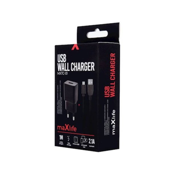 MAXLIFE USB WALL CHARGER MXTC-01 MICROUSB
